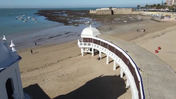 Drone View Town Cadiz Spain — стокове відео