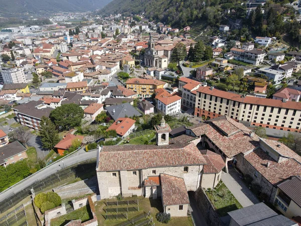 Drone Vista Mendrisio Sulla Svizzera — Foto Stock