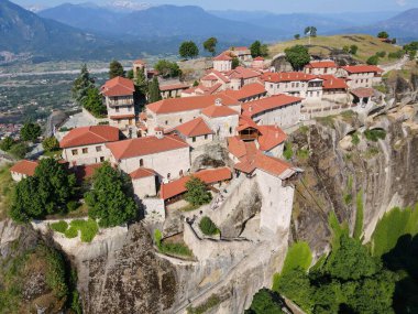 Yunanistan Meteor 'daki manastırda insansız hava aracı görüntüsü