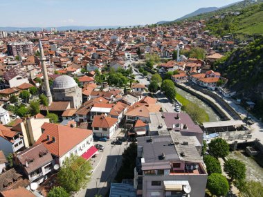 Kosova konulu Prizren kasabasında insansız hava aracı görüşü
