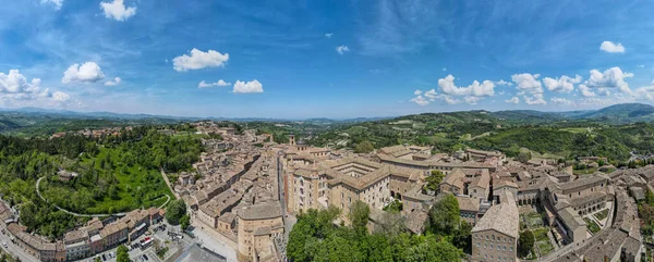 Drone view at Urbino on Italy, Unesco world heritage