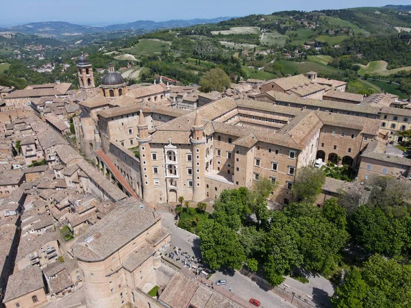Vue Par Drone Urbino Sur Italie Patrimoine Mondial Unesco — Photo