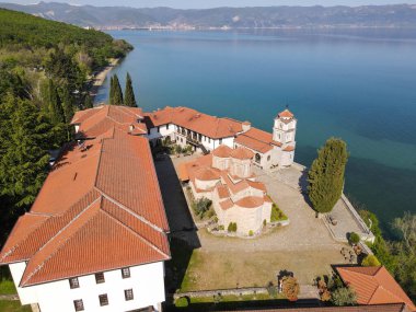 Makedonya 'daki Aziz Naum manastırında insansız hava aracı görüşü