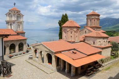 Makedonya 'daki Aziz Naum Manastırı' na bak