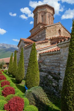 Makedonya 'daki Aziz Naum Manastırı' na bak