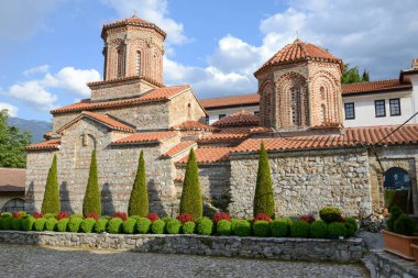 Makedonya 'daki Aziz Naum Manastırı' na bak
