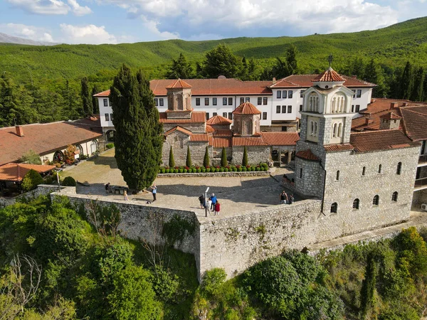 Vista Del Dron Monasterio Saint Naum Macedonia — Foto de Stock