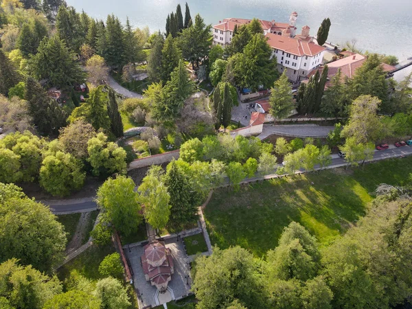 Drohnenblick Auf Das Kloster Saint Naum Mazedonien — Stockfoto