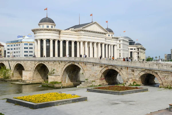 Skopje Macédoine Mai 2022 Pont Pierre Skopje Sur Macédoine — Photo