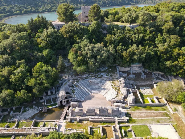 Drone Uitzicht Romeinse Archeologische Site Van Butrinto Albanië — Stockfoto