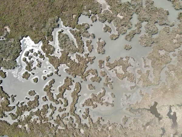 Vista Del Dron Canal Vivari Butrinto Albania — Foto de Stock