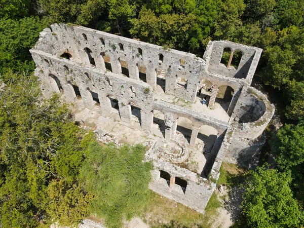 Vue Par Drone Sur Site Archéologique Romain Butrinto Albanie — Photo