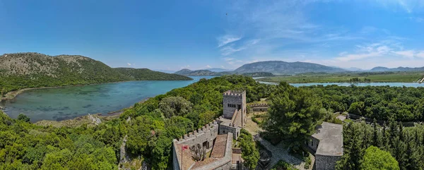 Vista Drone Sítio Arqueológico Romano Butrinto Albânia — Fotografia de Stock