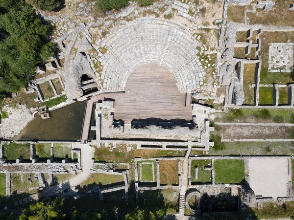 Pohled Římské Archeologické Naleziště Butrinto Albánii — Stock fotografie
