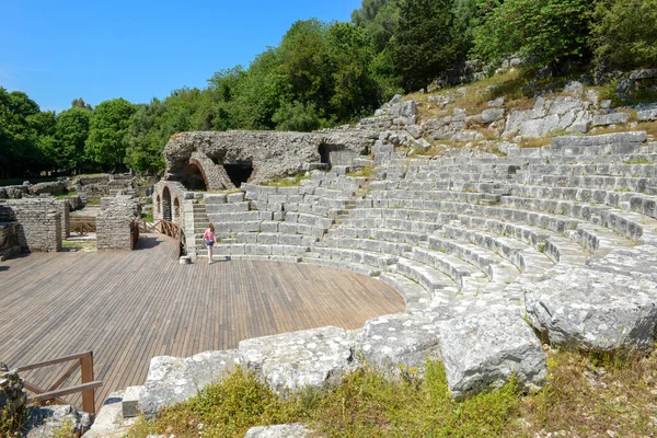 Butrinto Arnavutluk Mayıs 2022 Arnavutluk Roma Arkeoloji Sahasına Bakın — Stok fotoğraf