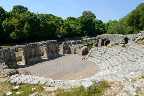 Θέα Στον Ρωμαϊκό Αρχαιολογικό Χώρο Του Butrinto Στην Αλβανία — Φωτογραφία Αρχείου