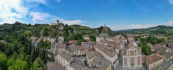 Vista Drone Aldeia Histórica Brisighella Itália — Fotografia de Stock