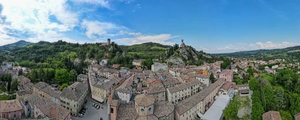 Drone Vista Sul Borgo Storico Brisighella Italia — Foto Stock