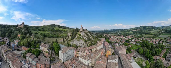 Drone Uitzicht Het Historische Dorp Brisighella Italië — Stockfoto