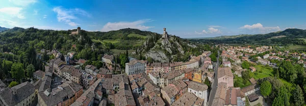 이탈리아의 겔라라는 역사적 마을에 드론의 — 스톡 사진