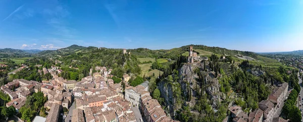 Vue Par Drone Sur Village Historique Brisighella Italie — Photo