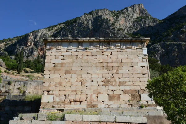 Θέα Στον Αρχαιολογικό Χώρο Της Δελφής Στην Ελλάδα — Φωτογραφία Αρχείου