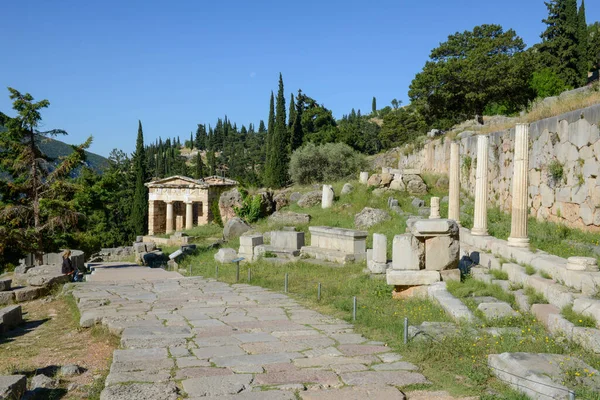 Tekintse Meg Delfi Régészeti Lelőhelyét Görögországban — Stock Fotó