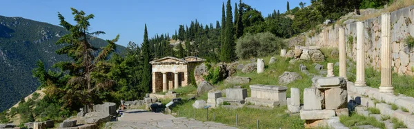 Vue Sur Site Archéologique Delfi Sur Grèce — Photo
