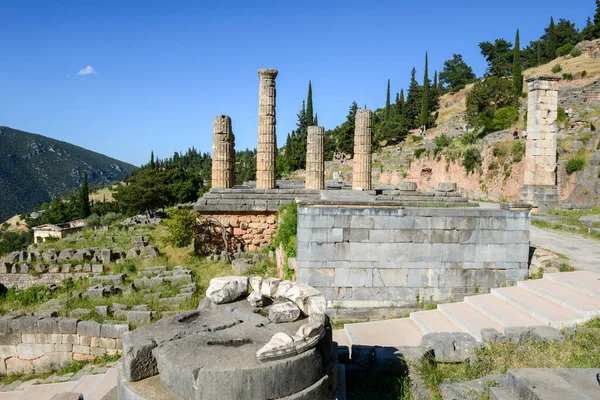 Widok Stanowisko Archeologiczne Delfi Nad Grecją — Zdjęcie stockowe