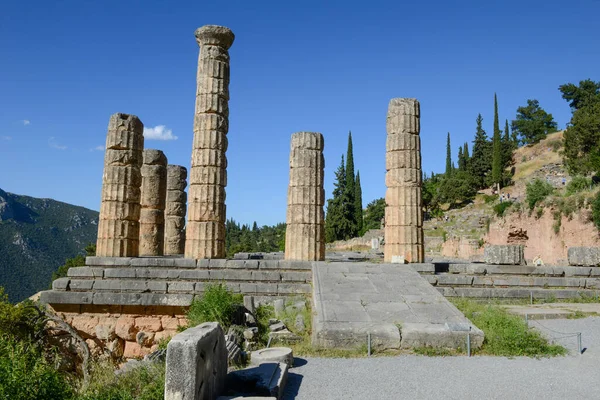 Widok Stanowisko Archeologiczne Delfi Nad Grecją — Zdjęcie stockowe