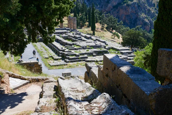 Pohled Archeologické Naleziště Delfi Řecku — Stock fotografie
