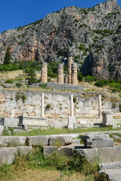 Pohled Archeologické Naleziště Delfi Řecku — Stock fotografie