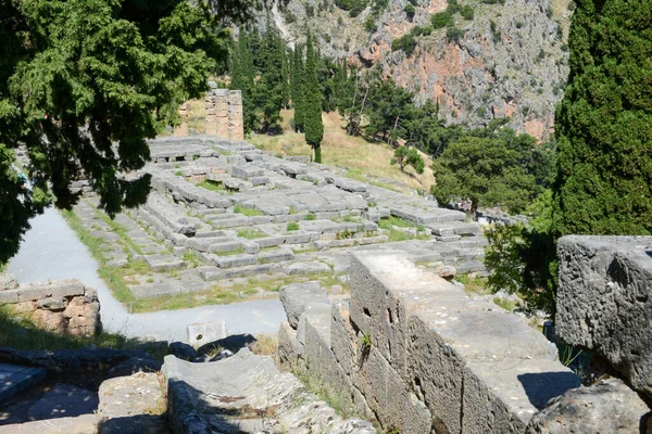 Widok Stanowisko Archeologiczne Delfi Nad Grecją — Zdjęcie stockowe