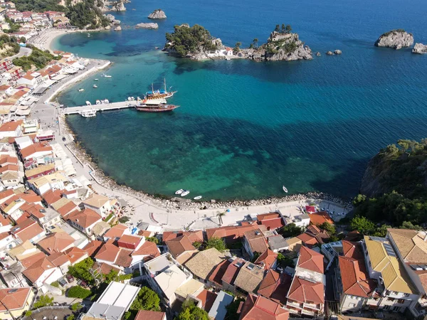 Drone View Touristic Village Parga Greece — Stock Photo, Image