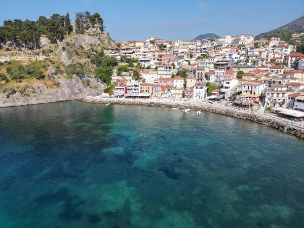 Drone Vista Villaggio Turistico Parga Grecia — Foto Stock
