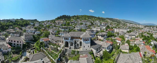 Arnavutluk Cirokastra Kentinde Insansız Hava Aracı Görüntüsü Unesco Dünya Mirası — Stok fotoğraf