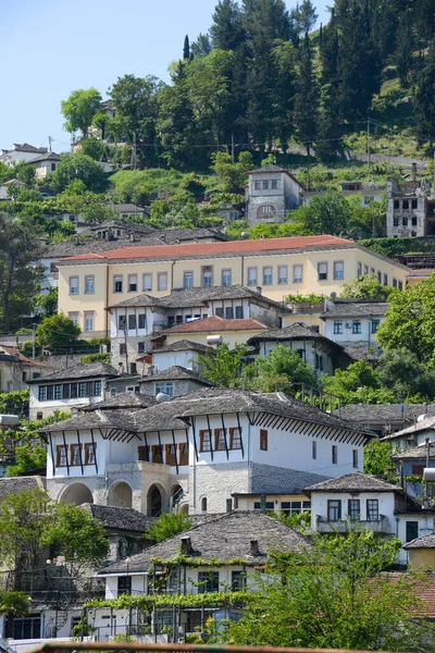 Lihat Kota Gjirokastra Albania Warisan Dunia Unesco — Stok Foto