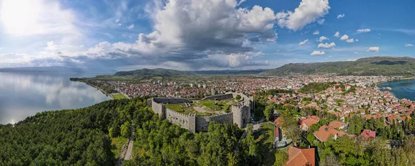 Drone Uitzicht Stad Ohrid Macedonië — Stockfoto