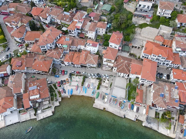 Drone View Town Ohrid Macedonia — Stockfoto