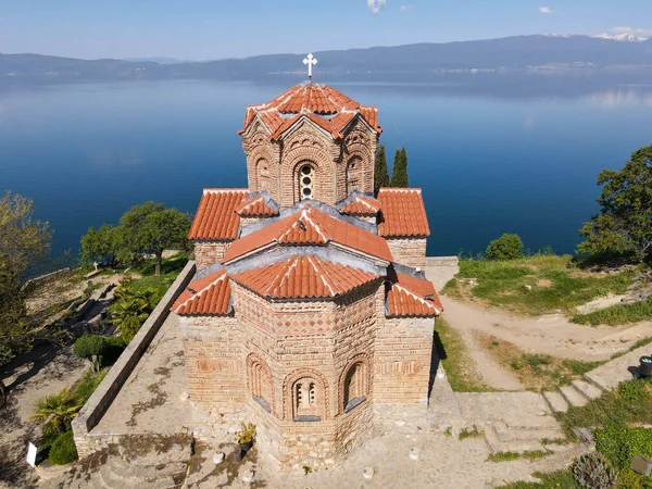 Drone View Church Saint John Lake Ohrid Macedonia — Stock Photo, Image