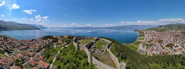 Vue Par Drone Sur Ville Ohrid Macédoine — Photo