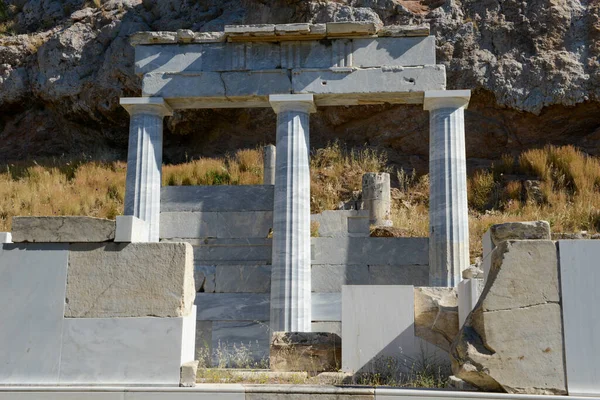 Oszlopok Athéni Akropoliszban Görögországban — Stock Fotó