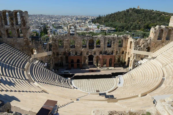 Theater Van Herodium Onder Acropolis Athene Griekenland — Stockfoto