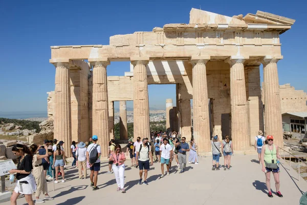 Athens Greece May 2022 People Visiting Acropolis Athens Greece — Fotografia de Stock