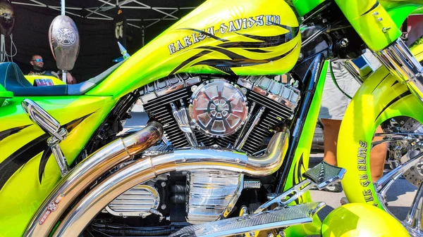 Lugano Suíça Julho 2022 Perto Uma Bicicleta Harley Davidson Show — Fotografia de Stock