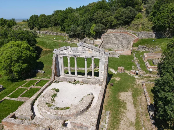 Drone View Roman Archaeological Park Apollonia Albania — Stockfoto