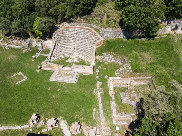 Widok Drona Rzymskim Parku Archeologicznym Apollonia Albanii — Zdjęcie stockowe