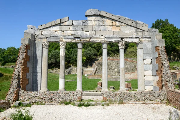 Θέα Στο Ρωμαϊκό Αρχαιολογικό Πάρκο Της Απολλωνίας Στην Αλβανία — Φωτογραφία Αρχείου