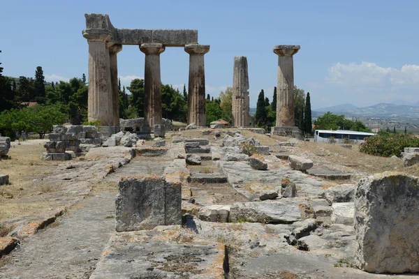 Veduta Sul Sito Archeologico Dell Antica Corinto Grecia — Foto Stock