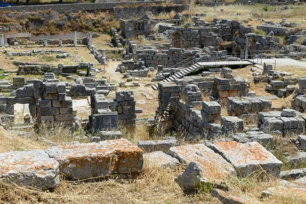 Vista Sitio Arqueológico Antigua Corinto Grecia —  Fotos de Stock